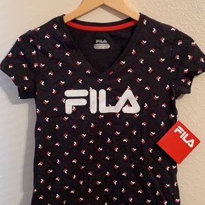 Fila Logo v neck t-shirt